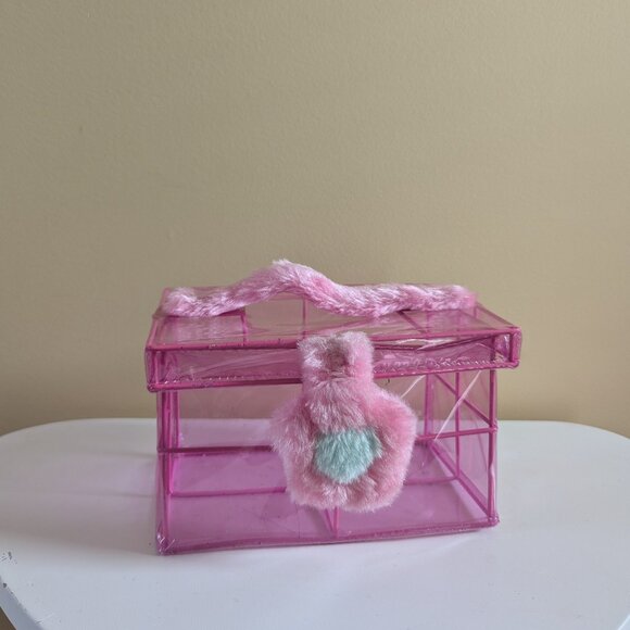 3/$20 FUZZY FLOWER VINTAGE Y2K METAL AND PVC STORAGE BOX - Picture 1 of 3